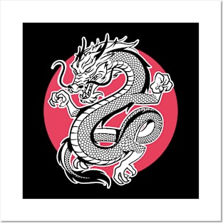 Simple Japanise Dragon Posters and Art